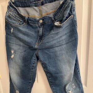 Chico's Blue Denim Distressed Boyfriend Jeans